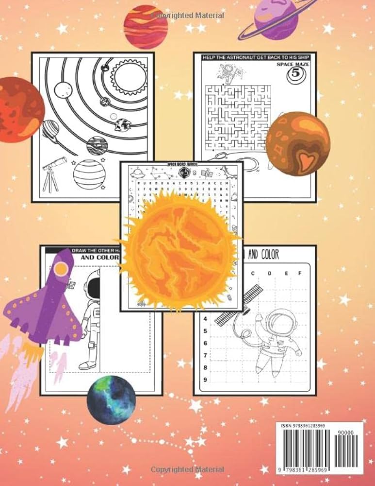 Space activity book for kids ages