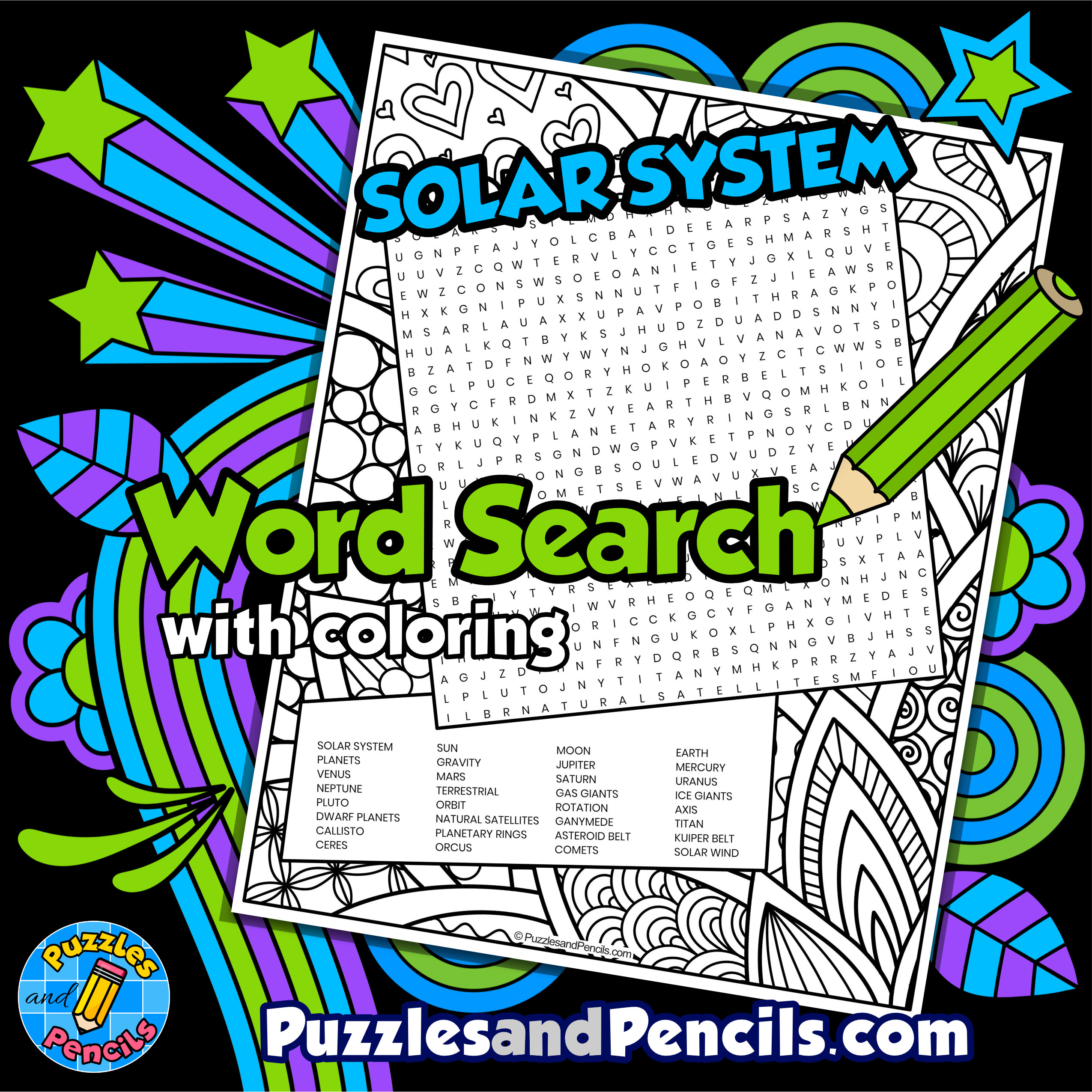 Solar system word search puzzle activity page space wordsearch made by teachers