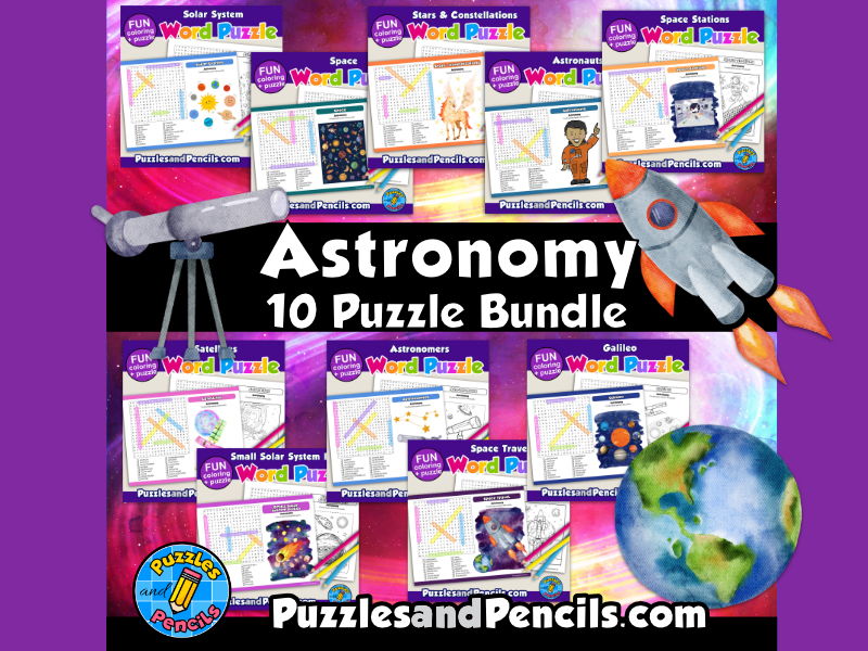 Astronomy word search puzzle activity with colouring bundle wordsearch puzzles teaching resources