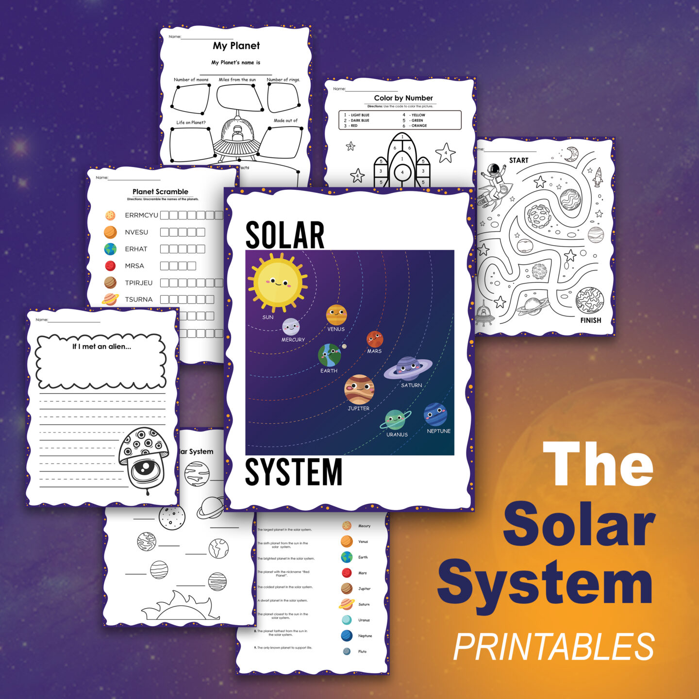 Free solar system worksheets for kids
