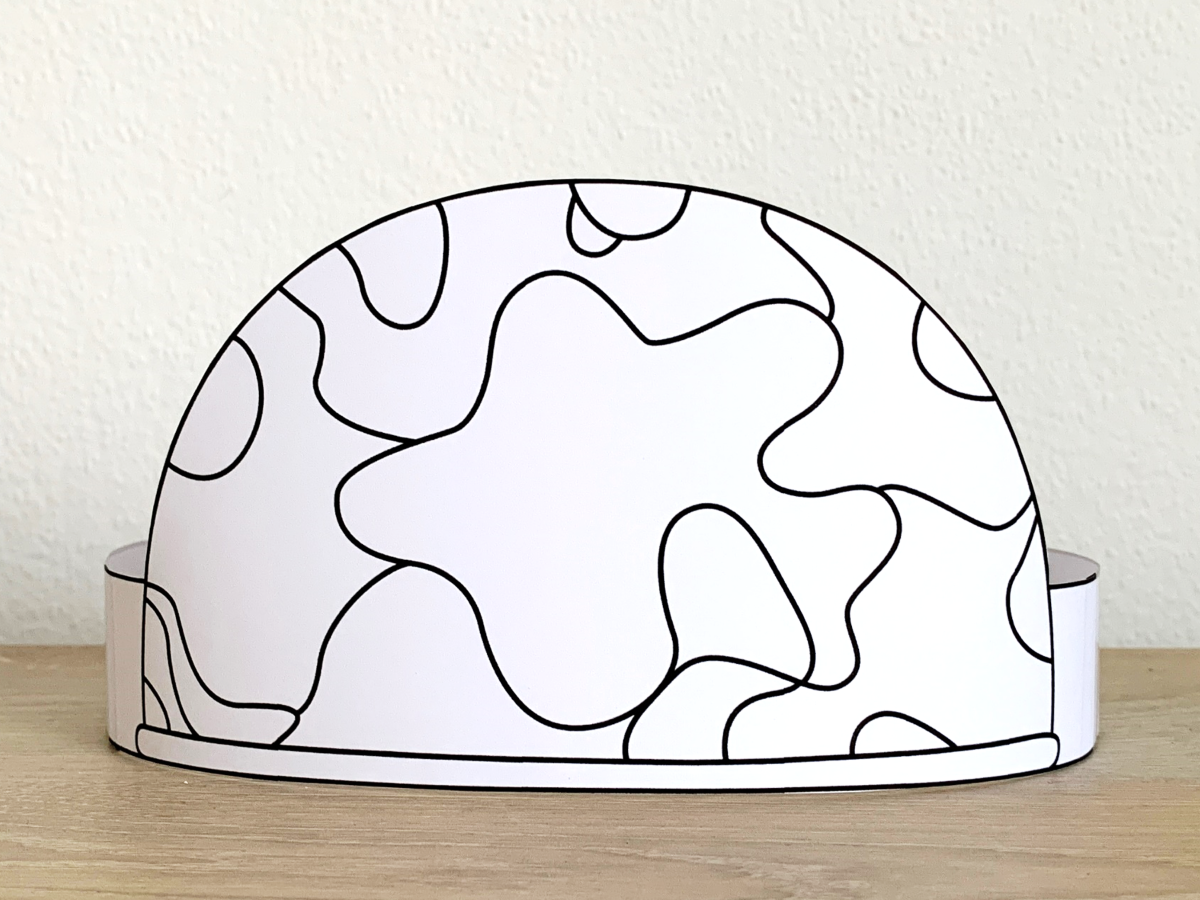 Soldier helmet paper crown headband printable military coloring craft made by teachers
