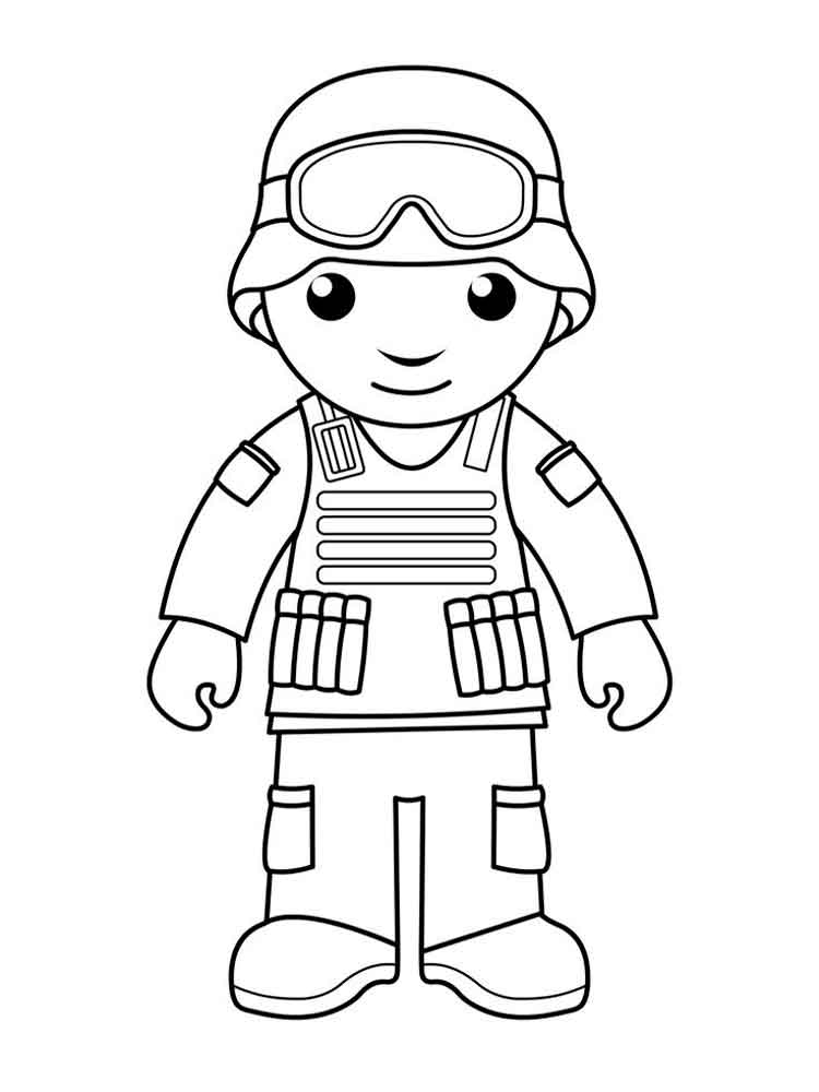 With a cute soldier coloring page