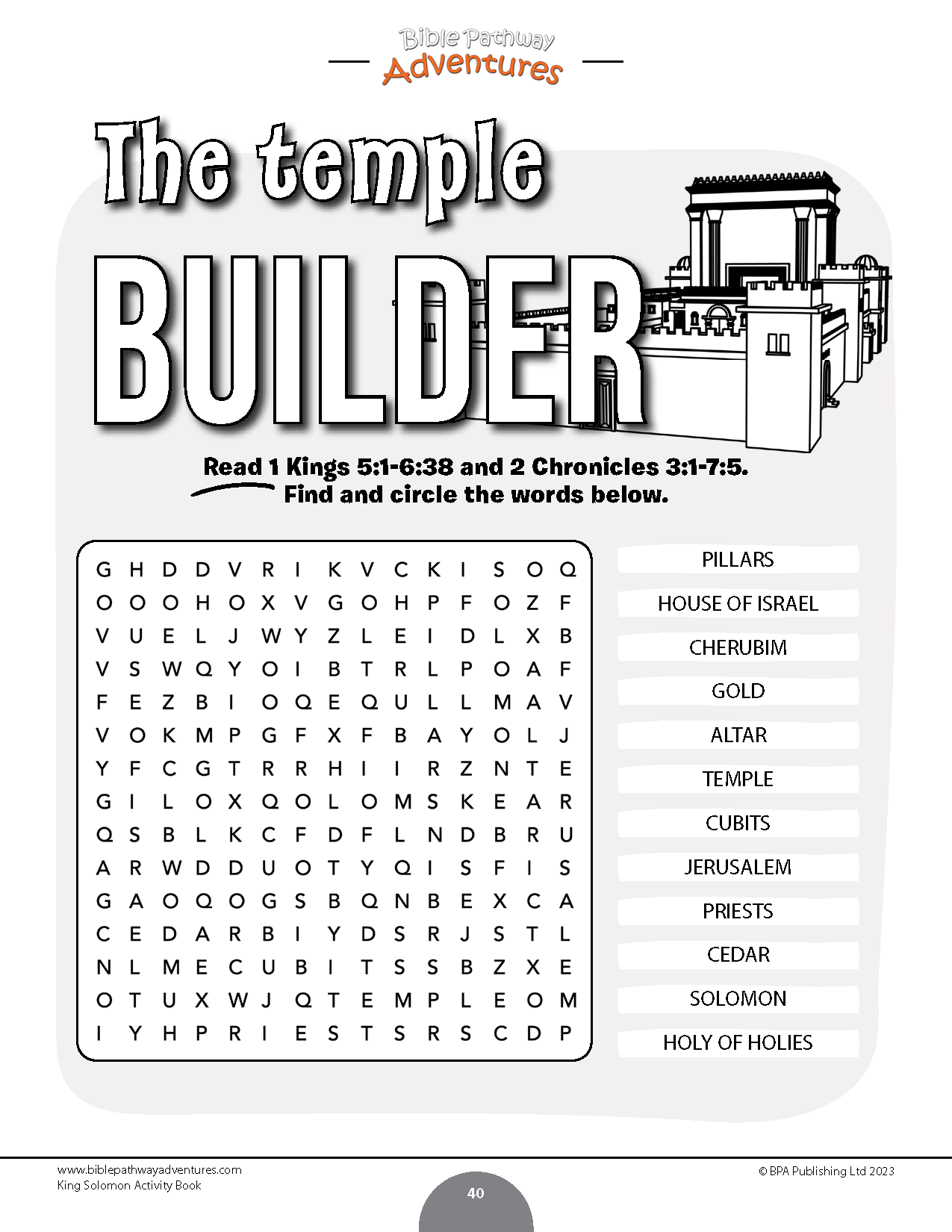 King solomon activity book pdf â bible pathway adventures