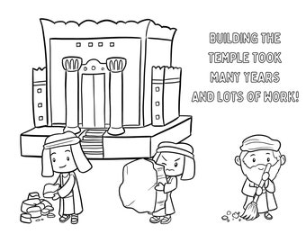Solomon builds the temple bible story craft lift the flap activity