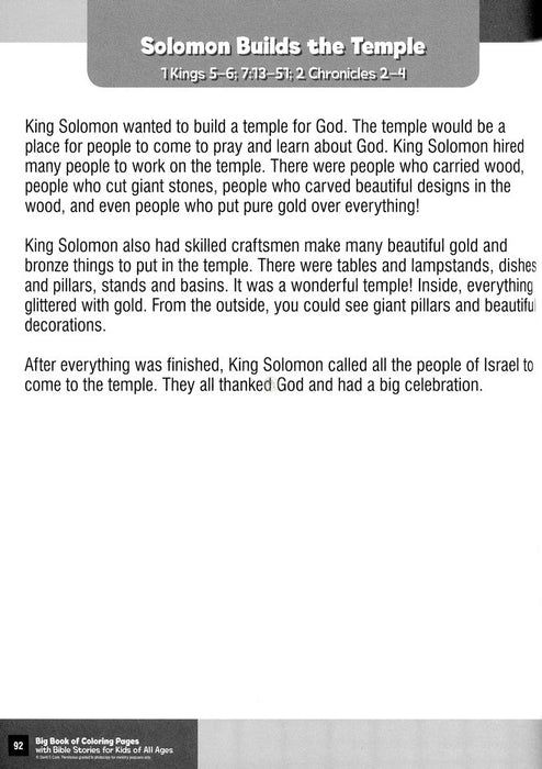 Big book of coloring pages with bible stories for kids of all ages â one stone biblical resources