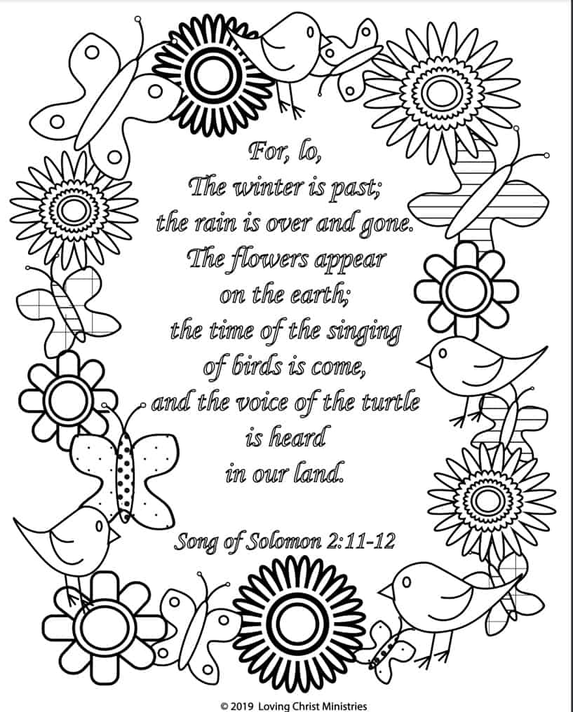 Free song of solomon spring coloring page