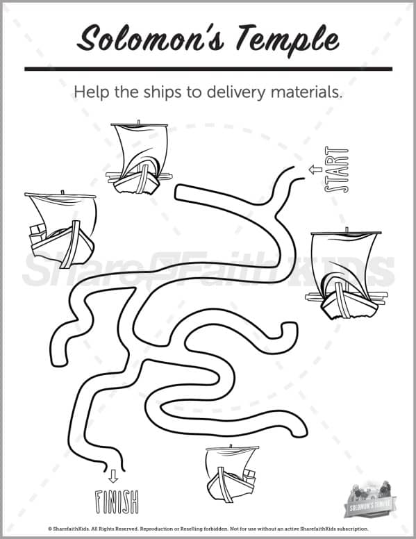 Kings solomons temple preschool coloring pages â