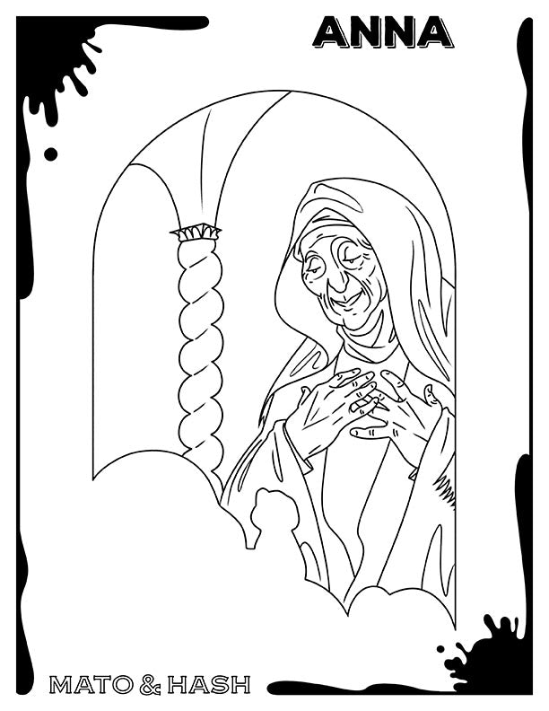 Free bible character coloring page printouts