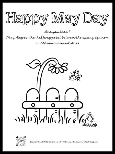 Free happy may day coloring page â the art kit