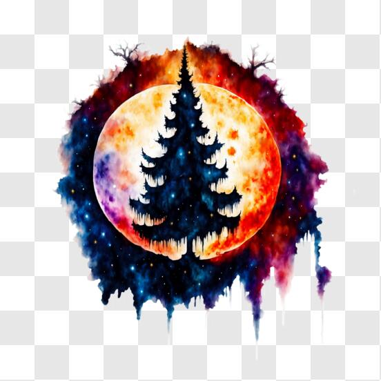 Download winter solstice watercolor painting png online