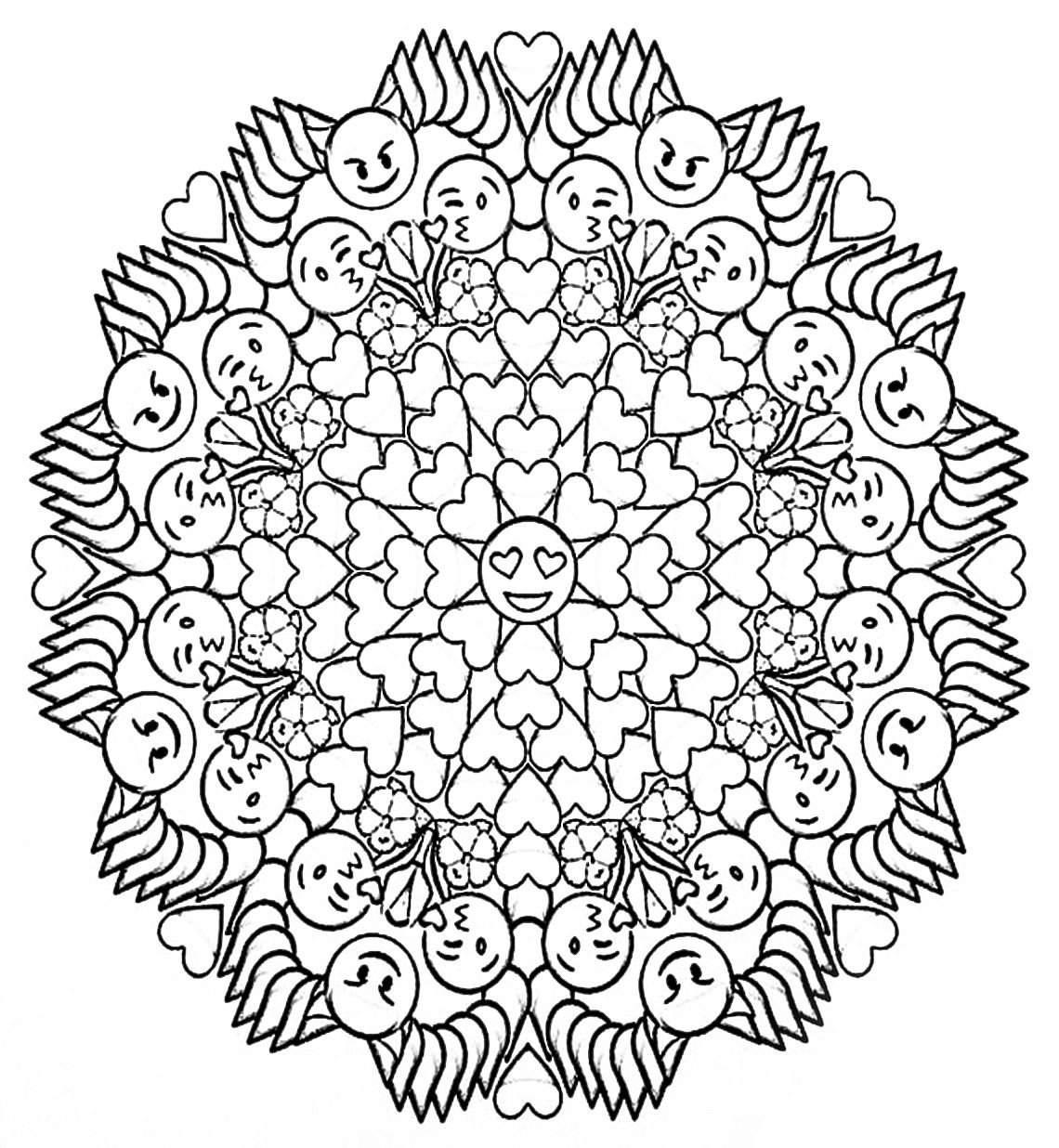 Emoji mandala coloring pages printable flower coloring pages coloring pages owl coloring pages