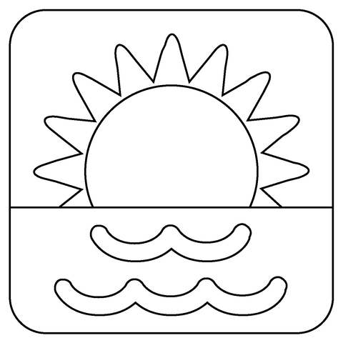 Sunrise emoji coloring page free printable coloring pages