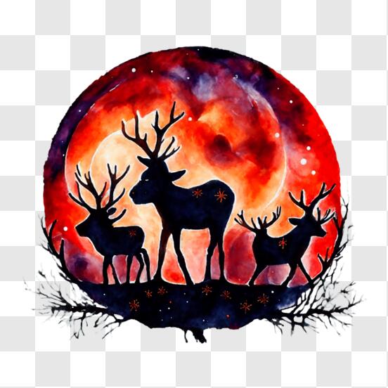Download winter solstice celebration painting png online