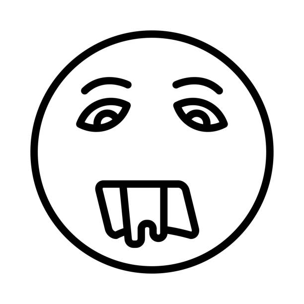 Vomiting face emoji stock illustration