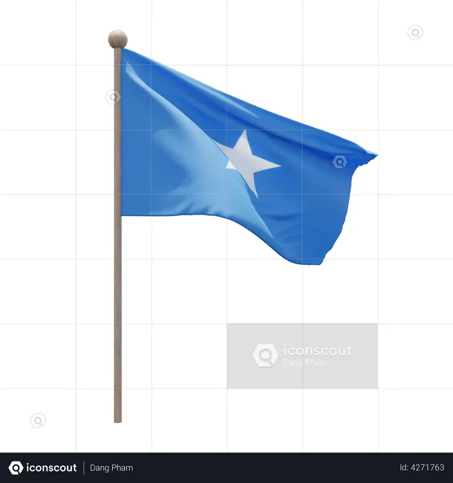 Somalia flagpole flag d illustration download in png obj or blend format