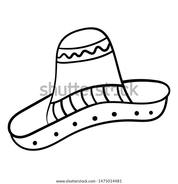 Sombrero coloring books page cinco de stock vector royalty free