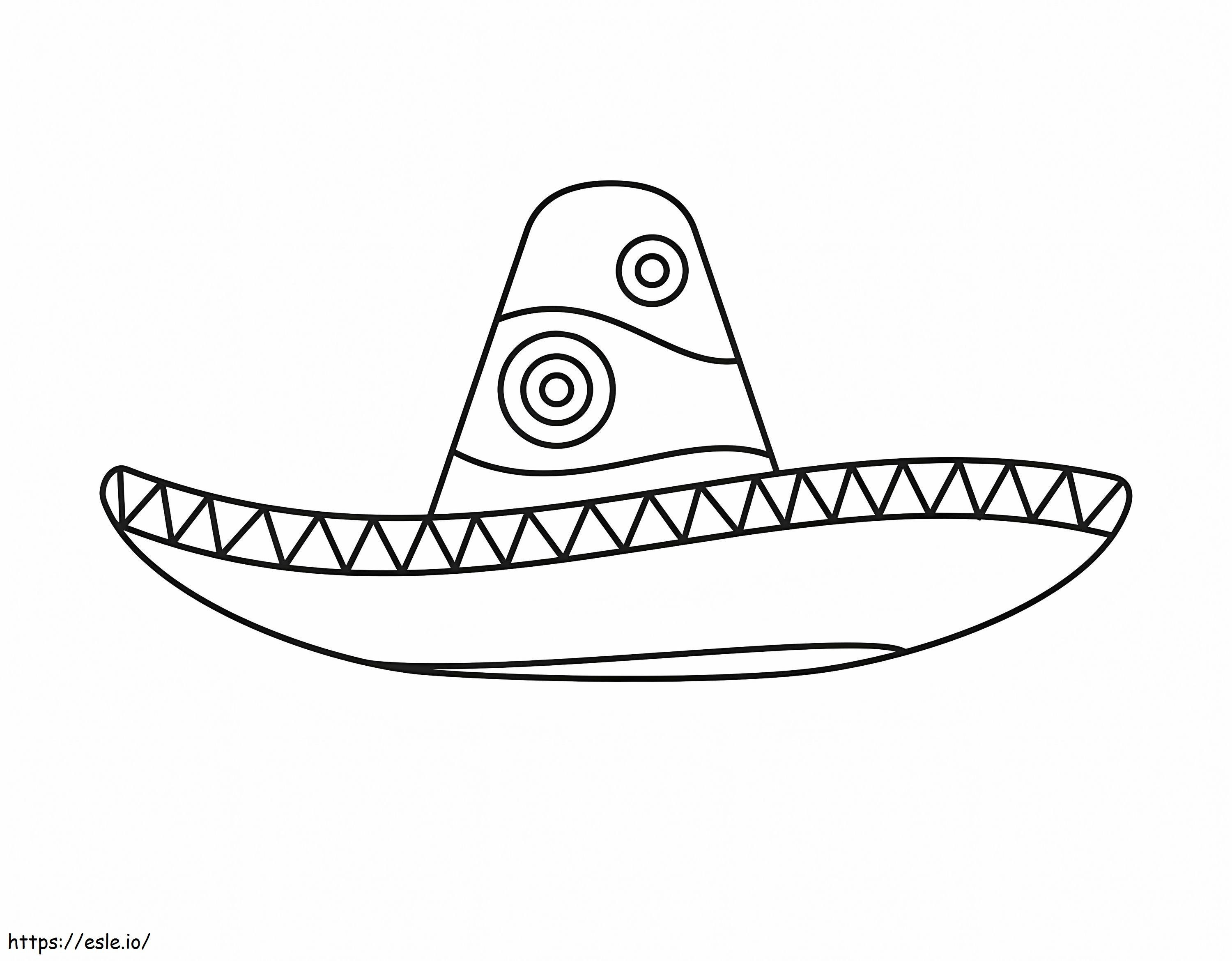 Nice mexican sombrero coloring page