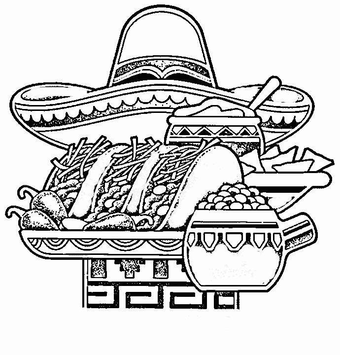 Mexican food coloring pages