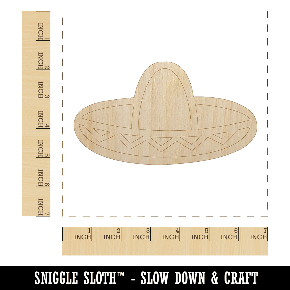 Sombrero mexico mexin fiesta hat unfinished wood shape piece cutout diy craft