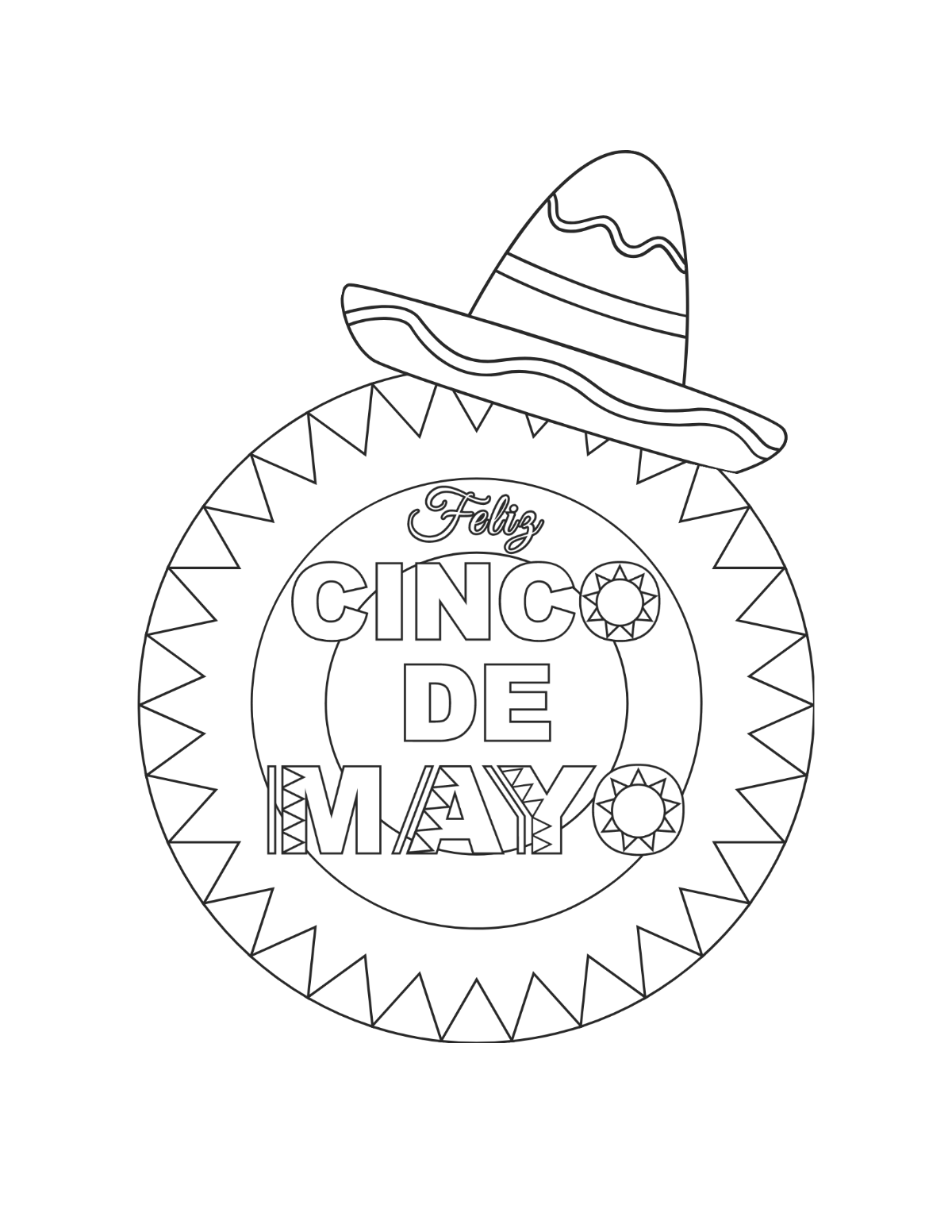 Free cinco de mayo coloring page s examples