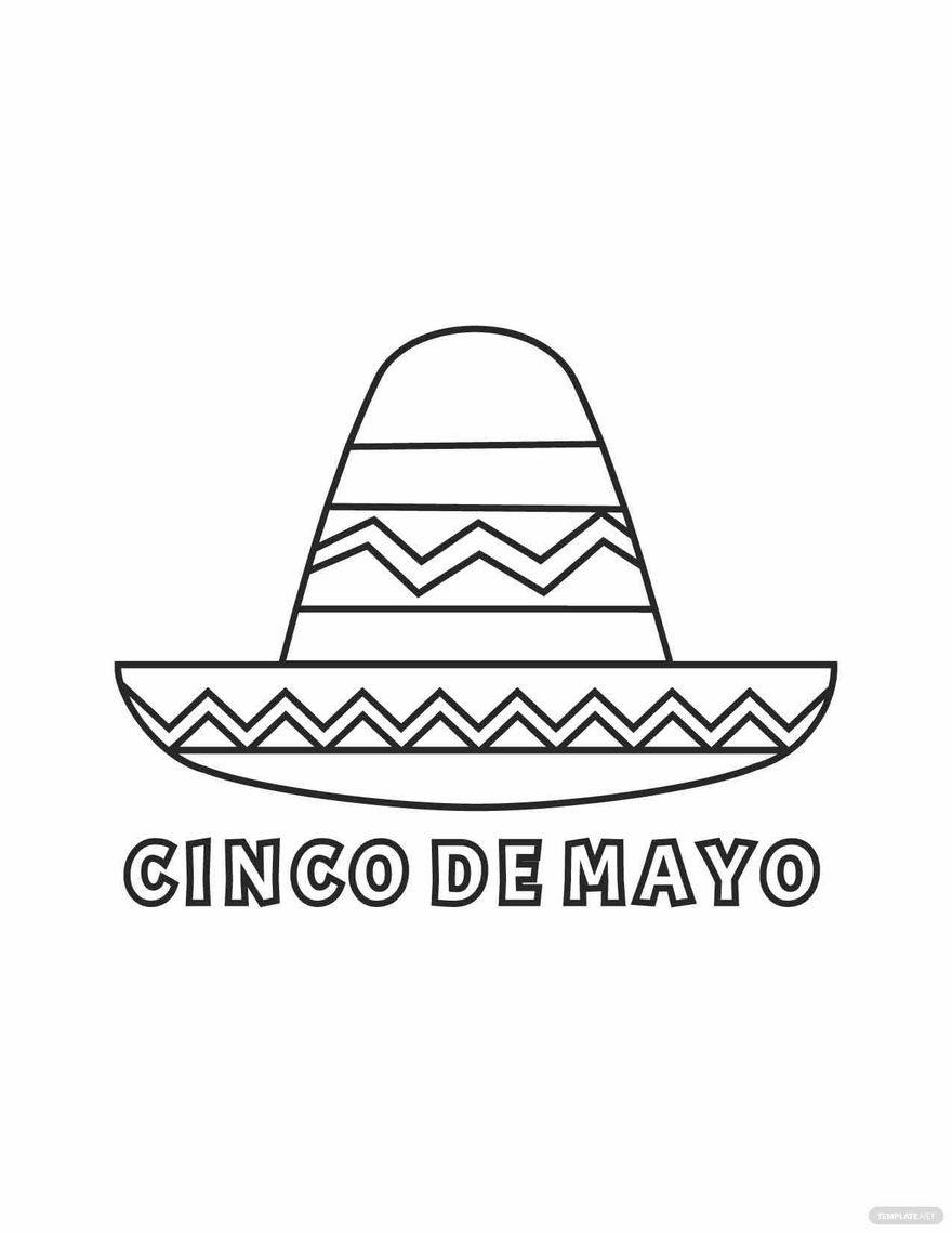 Free cinco de mayo flag coloring page