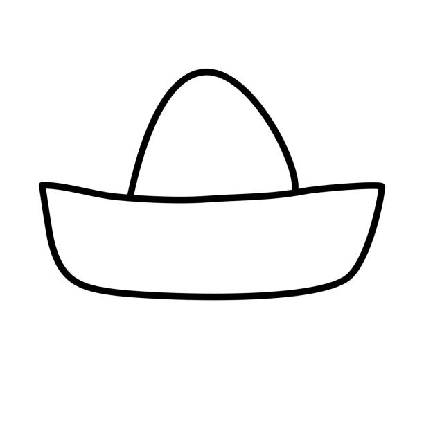 Silhouette of the mexican sombrero hats stock illustrations royalty