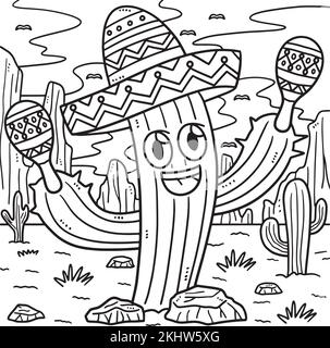 Cinco de mayo cactus sombrero cartoon clipart stock vector image art