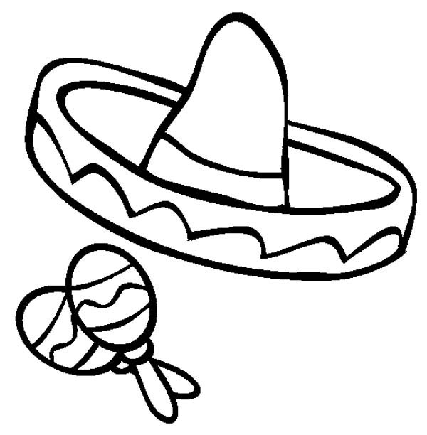 Sombrero hat coloring page