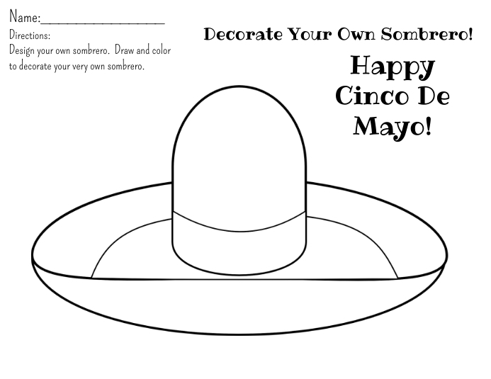 Decorate your own sombrero template