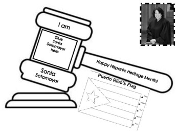 Sonia sotomayor coloring craft by angel rodriguez tpt