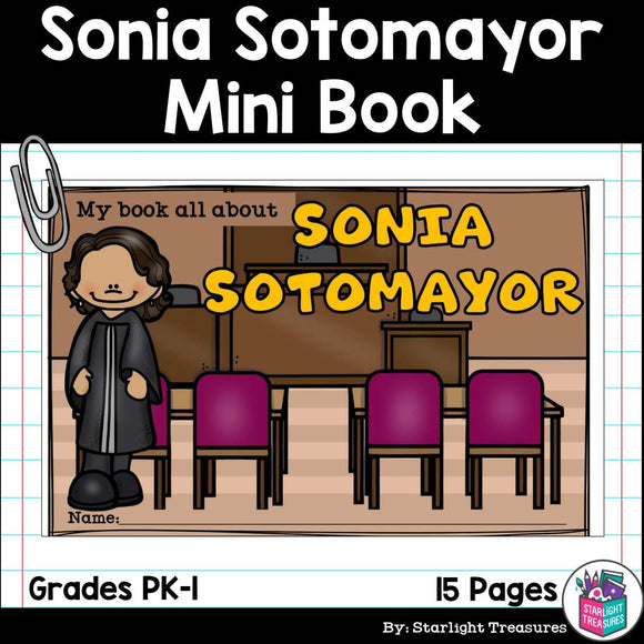 Sonia sotomayor mini book for early readers hispanic heritage month â starlight treasures llc