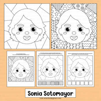 Sonia sotomayor activities womens history month coloring page pop art craft fun