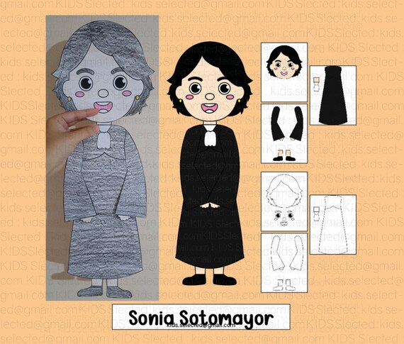 Womens history month bulletin board sonia sotomayor craft coloring pages activities door decorations cut and paste printable art projects
