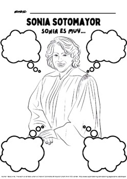 Sonia sotomayor spanish adjective worksheet by super latina nerd