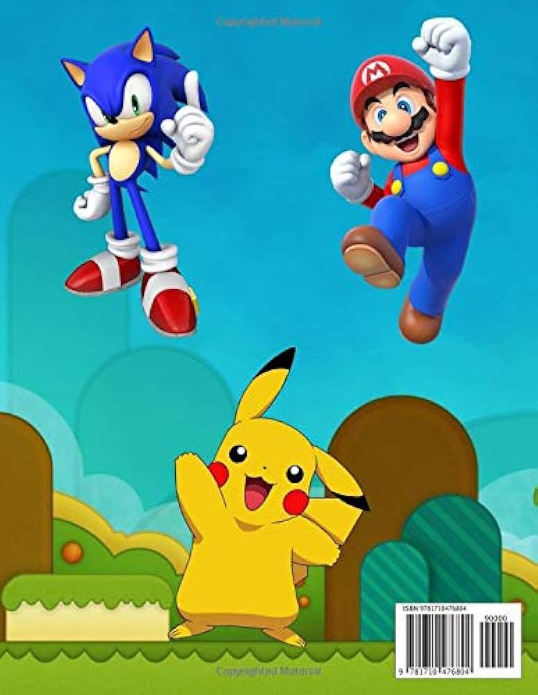 Mario sonic pokemon coloring book fun coloring pages featuring your favorite mario sonic pokemon characters by