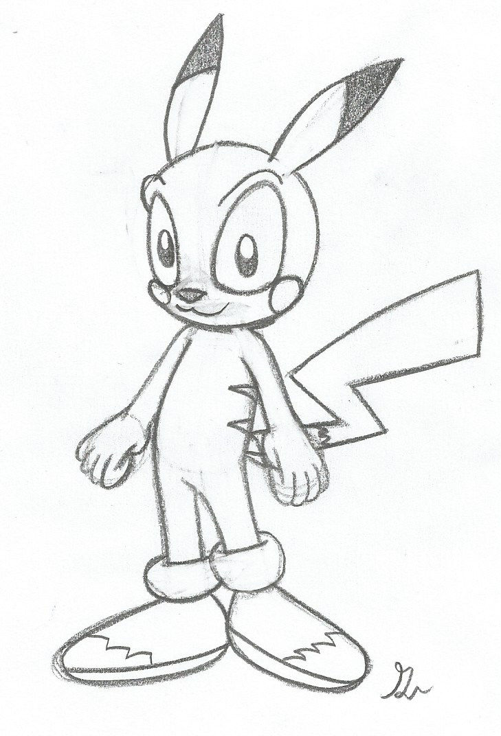 Sonic pikachu redraw sketch by lol on