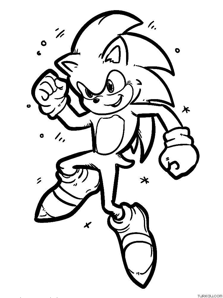 Powerful sonic coloring page