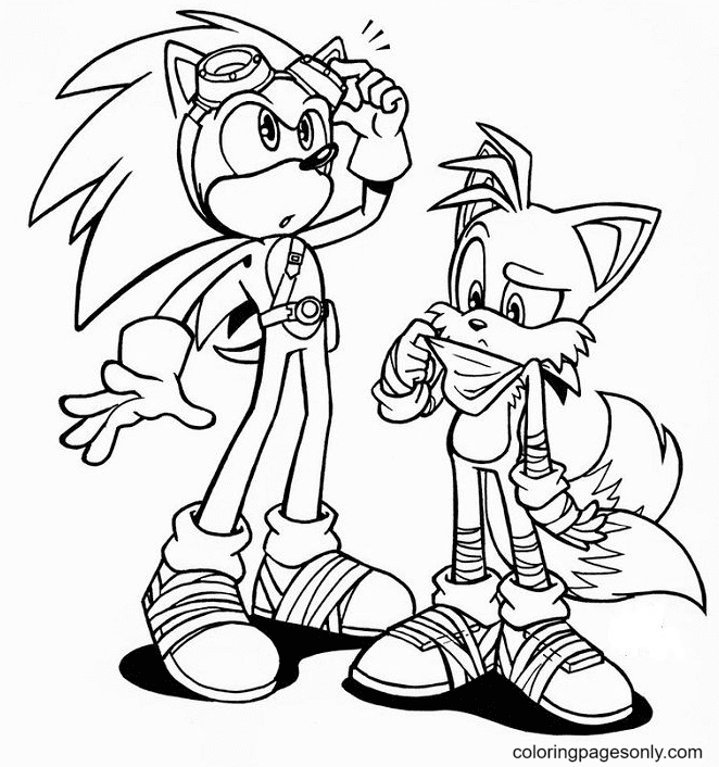 Sonic and tails coloring page
