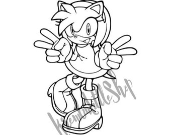 Sonic coloring pages instant download
