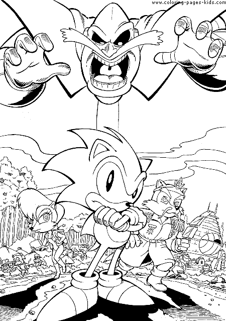 Sonic the hedgehog color page