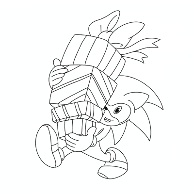 Download sonic christmas coloring page