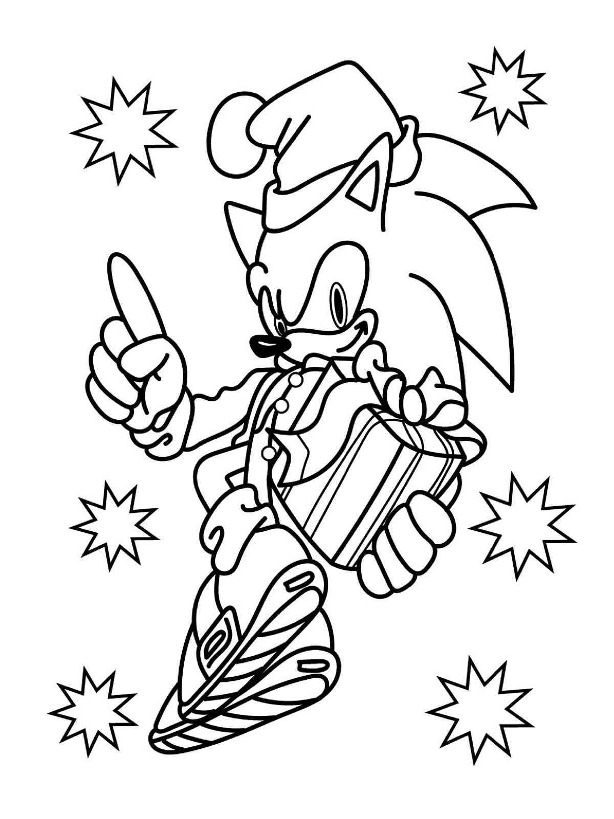 Sonic christmas coloring page