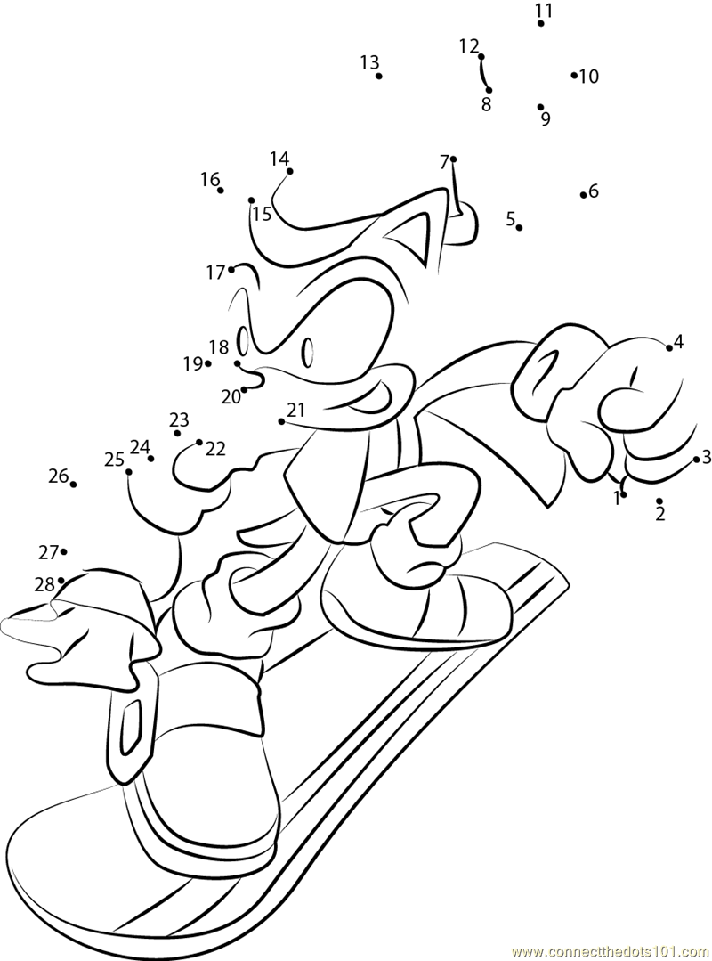 Sonic the hedgehog christmas dot to dot printable worksheet