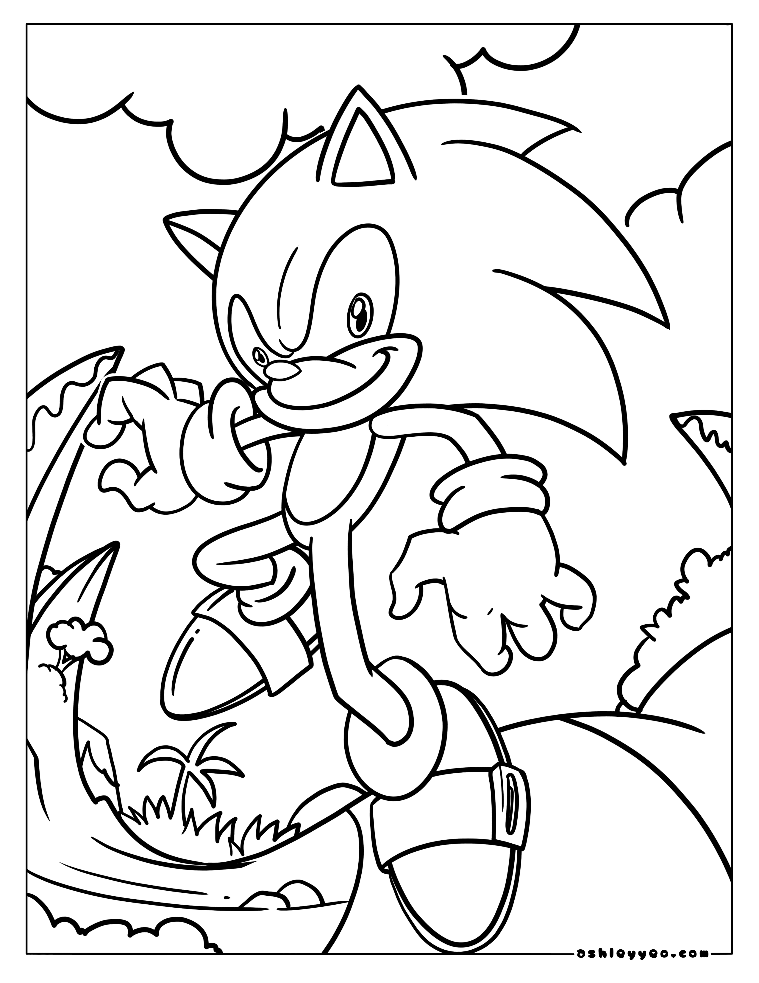 Free sonic coloring pages for kids