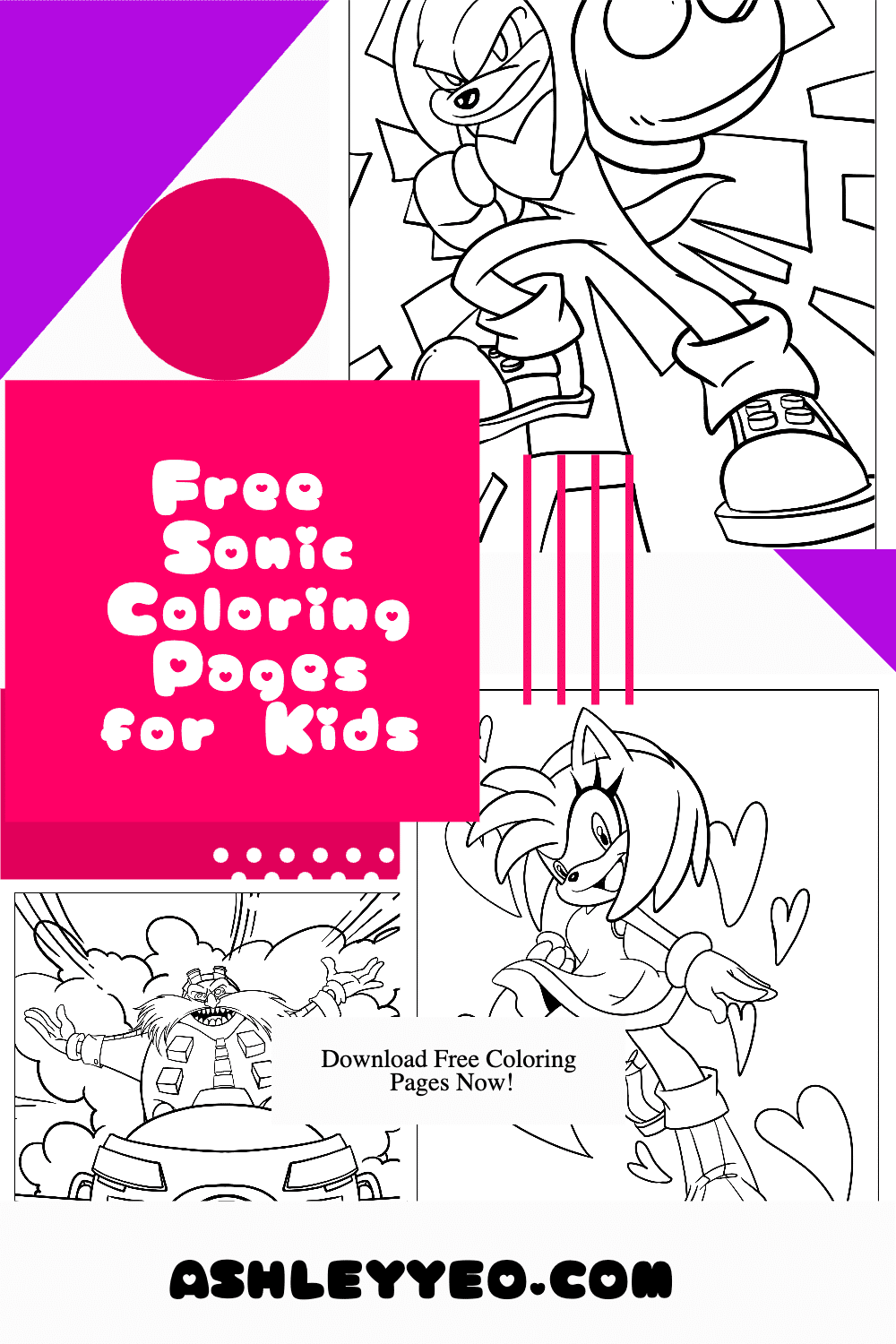 Free sonic coloring pages for kids