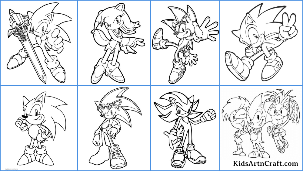 Sonic coloring pages for kids â free printables