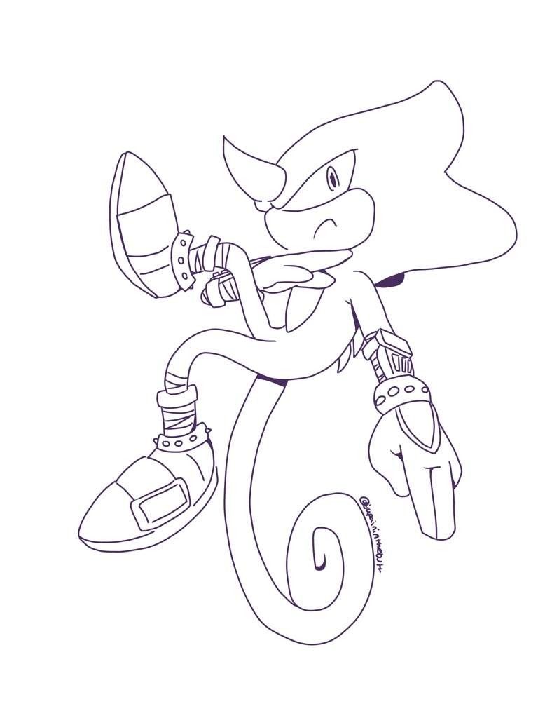 Espio lineart sonic the hedgehog amino