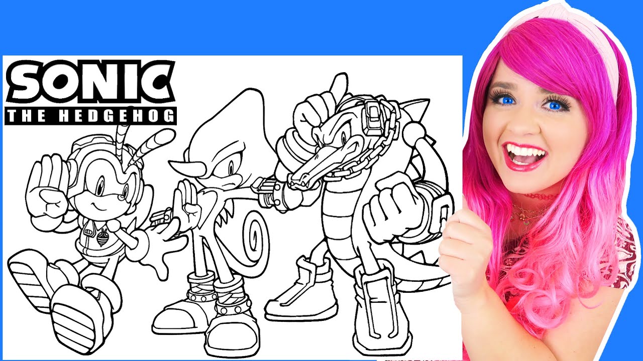 Coloring sonic the hedgehog tea chaotix coloring pages espio chary bee vector