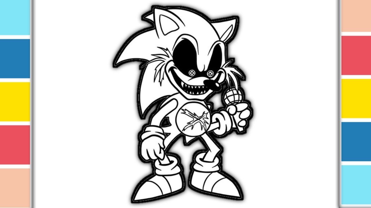 Sonic exe fnf the hedgehog amy rose coloring pages