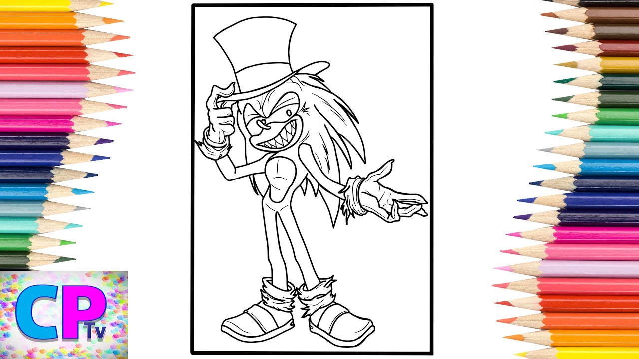 Sonic exe coloring pagessonic in a hatrodsyk
